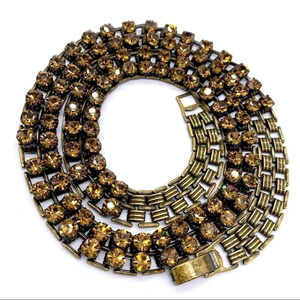 J. Crew Double Row Brown Crystal Necklace